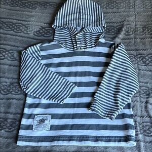 Naartjie Gray and White Striped Kids Hoodie